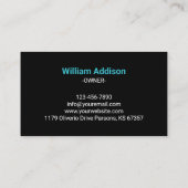 Water Drop Blue Car Wash Professional 名刺 (裏面)