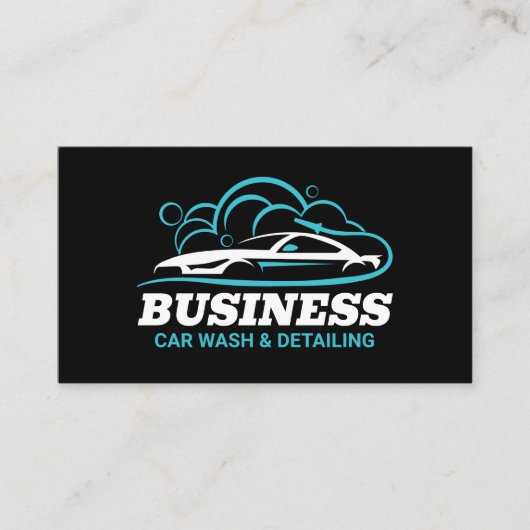 Water Drop Blue Car Wash Professional 名刺 (正面)