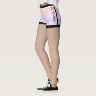 Water droplet shorts pink purple beading leggings レギンス