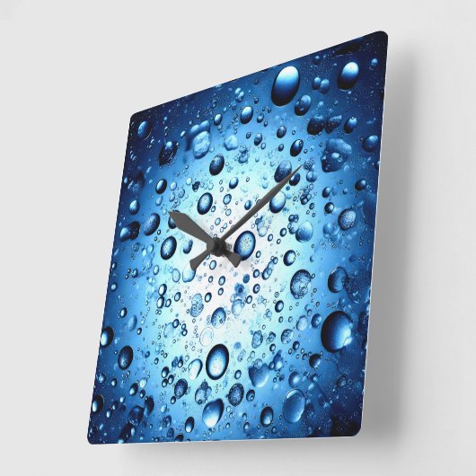 water droplets スクエア壁時計 (傾斜)