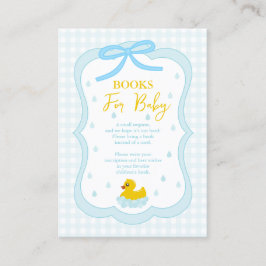 Water Droplets Gingham Baby Shower Books For Baby エンクロージャーカード