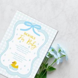 Water Droplets Gingham Baby Shower Books For Baby エンクロージャーカード