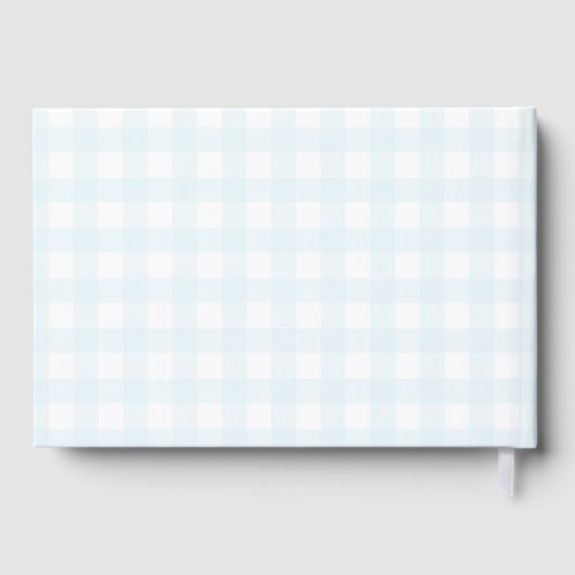 Water Droplets Gingham Boy Baby Shower ゲストブック (裏面)