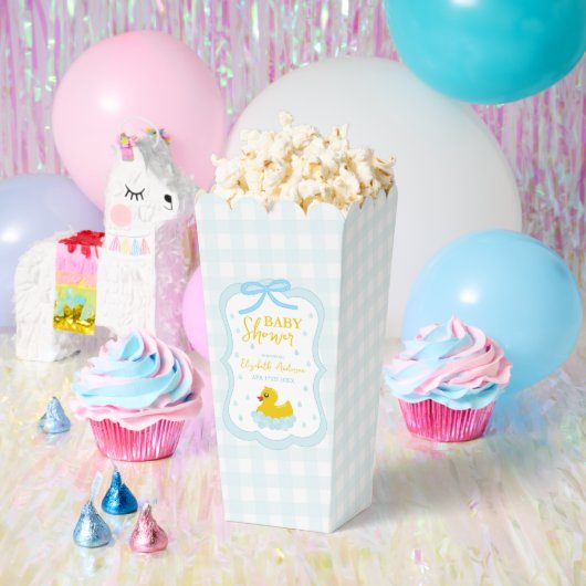 Water Droplets Gingham Boy Baby Shower フェイバーボックス (パーティー)