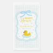 Water Droplets Gingham Boy Baby Shower Napkins (正面)
