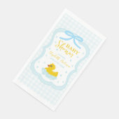 Water Droplets Gingham Boy Baby Shower Napkins (コーナー)