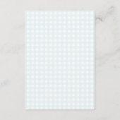 Water Droplets Gingham Boy Baby Shower Registry エンクロージャーカード (裏面)