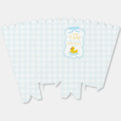 Water Droplets Gingham Boy Baby Shower Thank You フェイバーボックス (見開き)