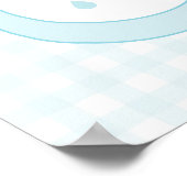 Water Droplets Gingham Boy Baby Shower Welcome ポスター (角)