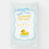 Water Droplets Gingham Boy Baby Shower Welcome 横断幕 (縦)