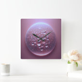 water drops スクエア壁時計 (ホーム)