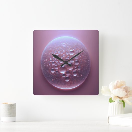 water drops スクエア壁時計 (ホーム)