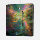 Water Fairy with Soft Pastels and Water Lilies セラミックオーナメント (左)