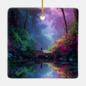 Water Fairy with Soft Pastels and Water Lilies セラミックオーナメント (裏面)