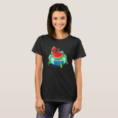 Water Floating Cute Watermelon   Women Water Fruit Tシャツ (正面フル)