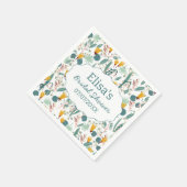 Water Garden Floral Bridal Shower Cute CUSTOM スタンダードカクテルナプキン (角)