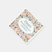 Water Garden Floral Bridal Shower Cute CUSTOM スタンダードカクテルナプキン (角)