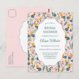 Water Garden Floral Bridal Shower Cute CUSTOM  ポストカード