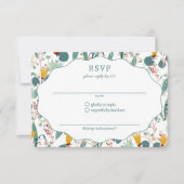 Water Garden Floral Bridal Shower Cute CUSTOM 出欠カード (正面)