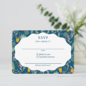 Water Garden Floral Bridal Shower Cute CUSTOM 出欠カード (スタンド正面)