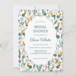 Water Garden Floral Bridal Shower Cute CUSTOM  招待状