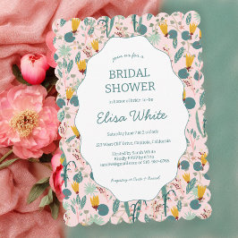 Water Garden Floral Bridal Shower Cute CUSTOM  招待状