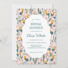 Water Garden Floral Bridal Shower Cute CUSTOM  招待状