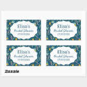 Water Garden Floral Bridal Shower Cute CUSTOM 長方形シール (シート)