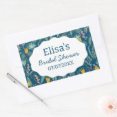 Water Garden Floral Bridal Shower Cute CUSTOM 長方形シール (封筒)