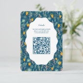 Water Garden Floral Bridal Shower Cute CUSTOM QR エンクロージャーカード (スタンド正面)