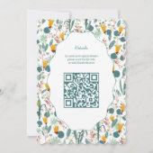 Water Garden Floral Bridal Shower Cute CUSTOM QR 招待状 (裏面)