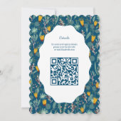 Water Garden Floral Bridal Shower Cute CUSTOM QR 招待状 (裏面)