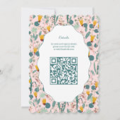 Water Garden Floral Bridal Shower Cute CUSTOM QR 招待状 (裏面)