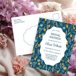 Water Garden Floral Bridal ShowerCUSTOM Invitation ポストカード