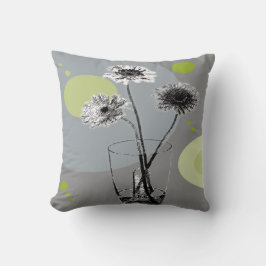 Water Glass Flowers – Pastel Pop Art  Throw Pillow クッション