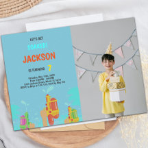 Water Gun Invitations with photo