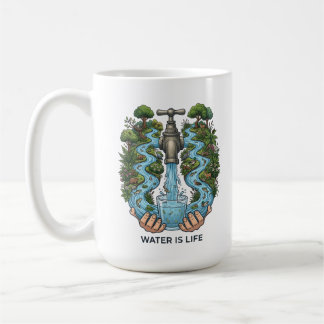 Water Is Life | Nature Ecosystem Conservation Art コーヒーマグカップ