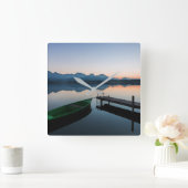 Water | Lake Hopfen Bavarian Alps Germany スクエア壁時計 (ホーム)