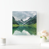 Water | Lake Swiss Alps スクエア壁時計 (ホーム)