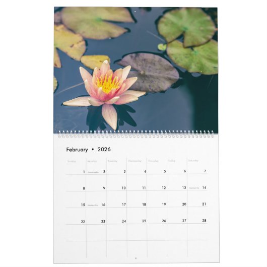 Water Lilies カレンダー (2月 2026)