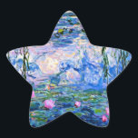 Water Lilies, 1919, by Claude Monet, Star Sticker 星シール<br><div class="desc">1919年の有名なクロード・モネ絵画ットのウォーターリリーは、色の調整された色のピンクの紫とモネの青無地ので、ミックスとマッチする準備ができている。</div>