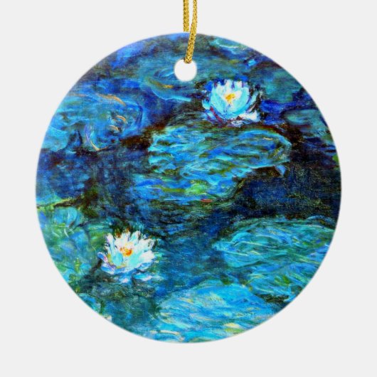 Water Lilies (blue) by Claude Monet セラミックオーナメント (正面)