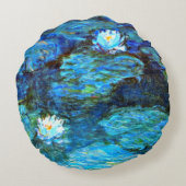 Water Lilies (blue) by Claude Monet ラウンドクッション (裏面)