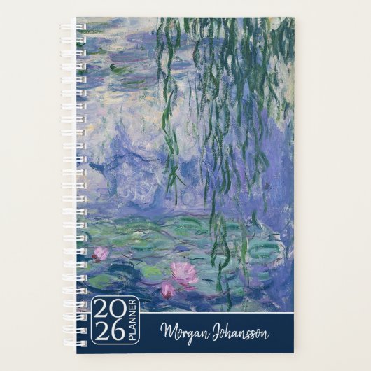 Water Lilies by Monet | Custom Text プランナー手帳 (正面)