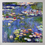 Water Lilies by Monet on Canvas Matte Poster ポスター<br><div class="desc">"Water Lilies" by French Impressionism artist Claude Monet,  1916. Claude Monet was one of the founders of French Impressionism painting.</div>