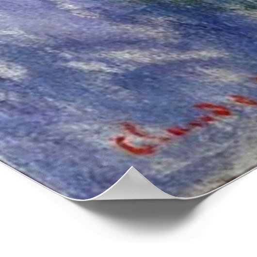 Water Lilies by Monet on Canvas Matte Poster ポスター (角)