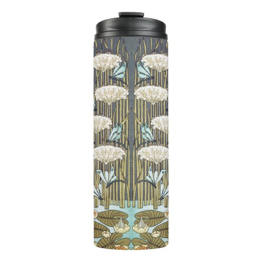 Water Lilies Dragonflies Marsh Art Nouveau タンブラー (正面)