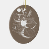Water-lilies engraving セラミックオーナメント (右)