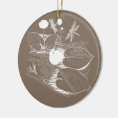 Water-lilies engraving セラミックオーナメント (左)