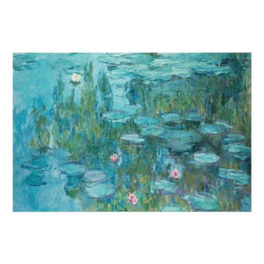 Water Lilies, Fine Art Oil Painting, Claude Monet フォトプリント (正面)